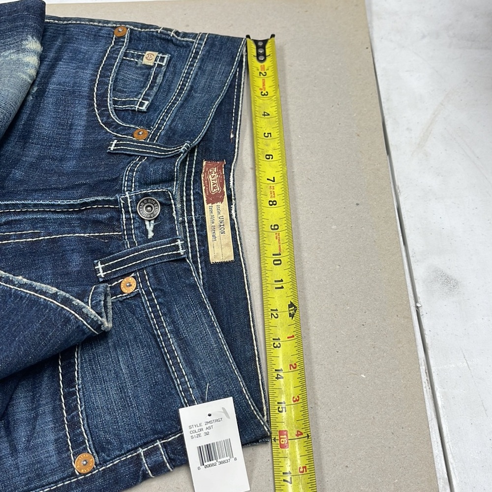 Men's Big & Tall Vintage Thick Stitch Embroidered Distressed Jeans - Picture 9 of 15